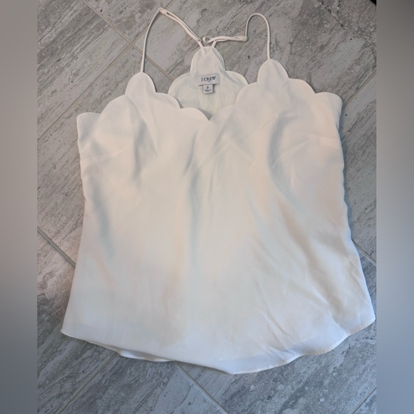 J. Crew Tops - J. Crew Cream Scallop-Edge Cami Top